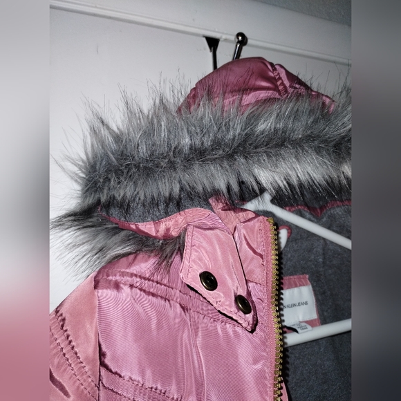 Calvin Klein Girls Puffer Faux Fur Coat - Picture 7 of 12